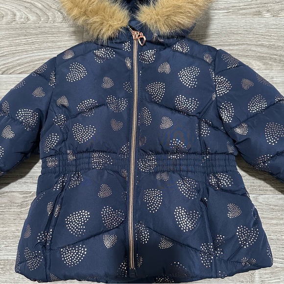 S. Rothschild & Co. Toddler and Little Girls Foil Quilt Puffer Coat - Picture 5 of 7